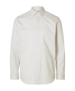 Overhemd lange mouw beige