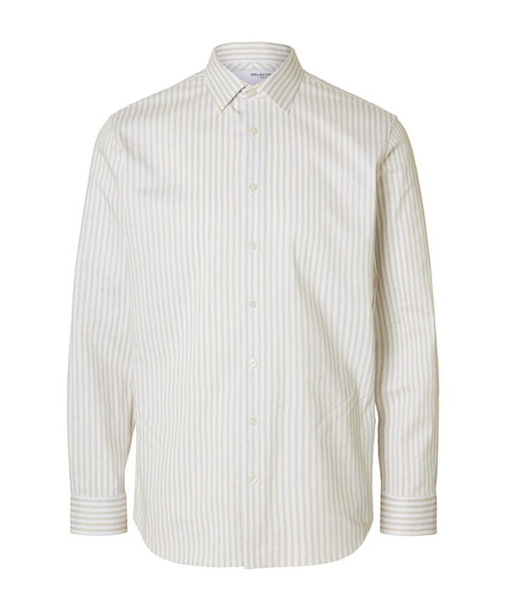 Overhemd lange mouw beige