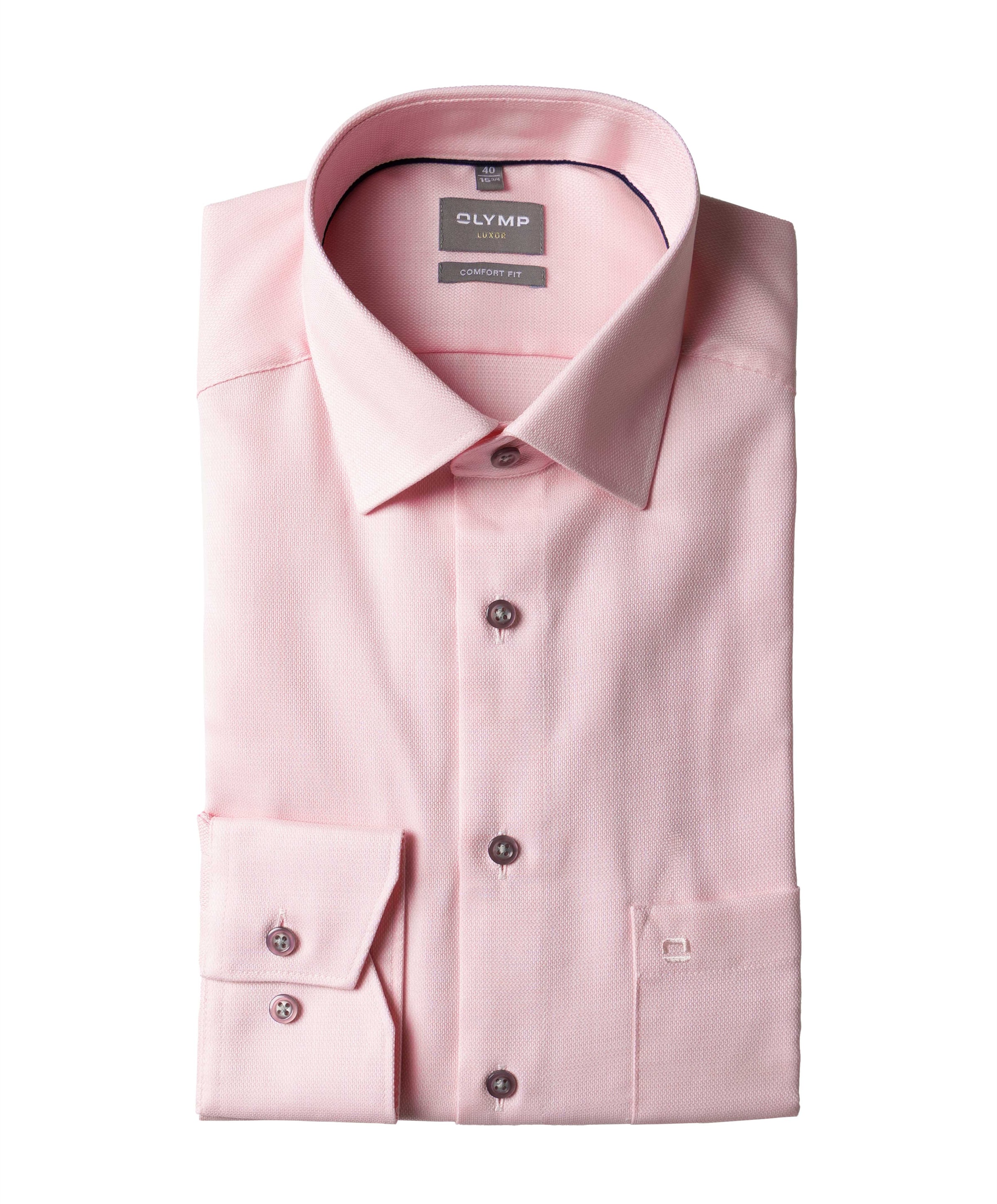 Heren overhemd lange mouw roze