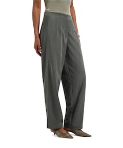 Crinkled barrel leg pant dames broek grijs