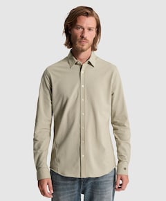 Heren overhemd lange mouw beige
