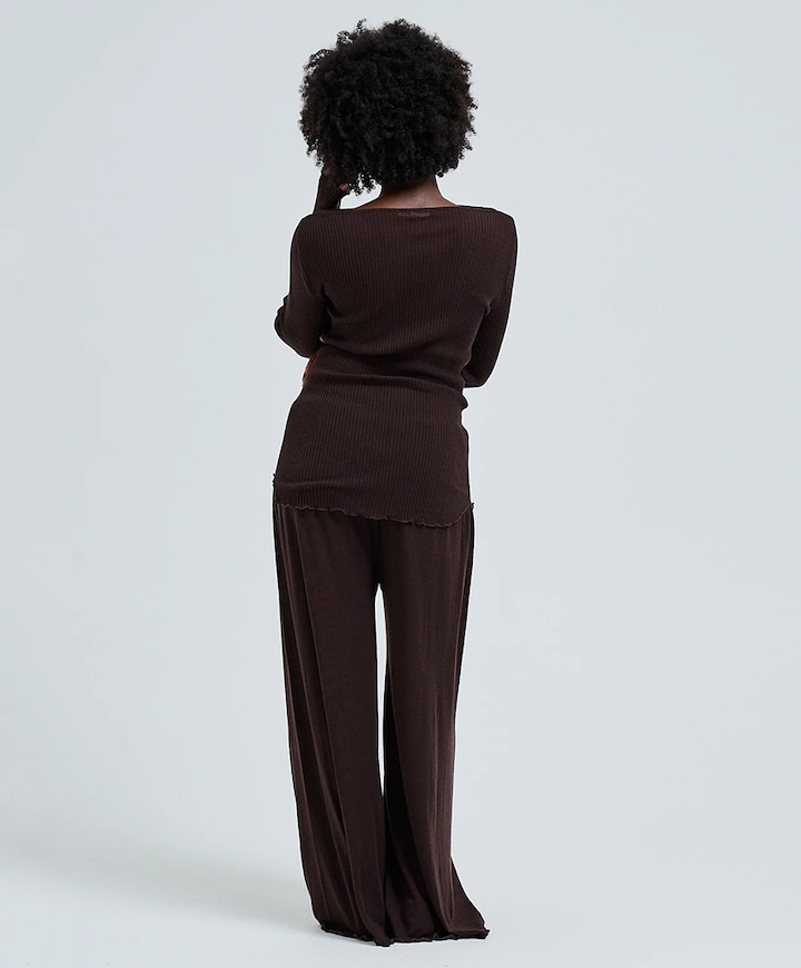 Dames longsleeve bruin