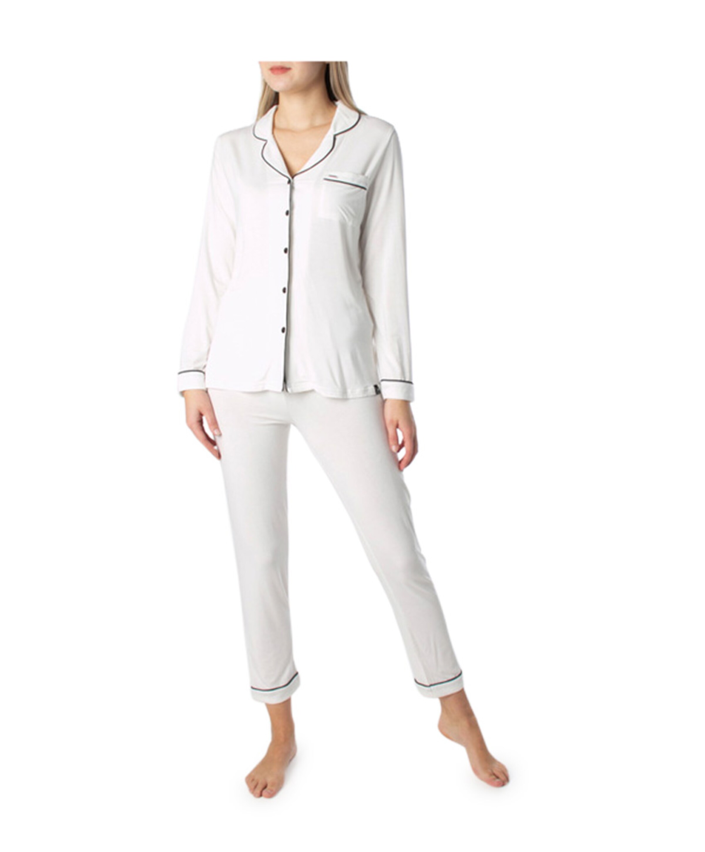 Dames pyjamaset ecru
