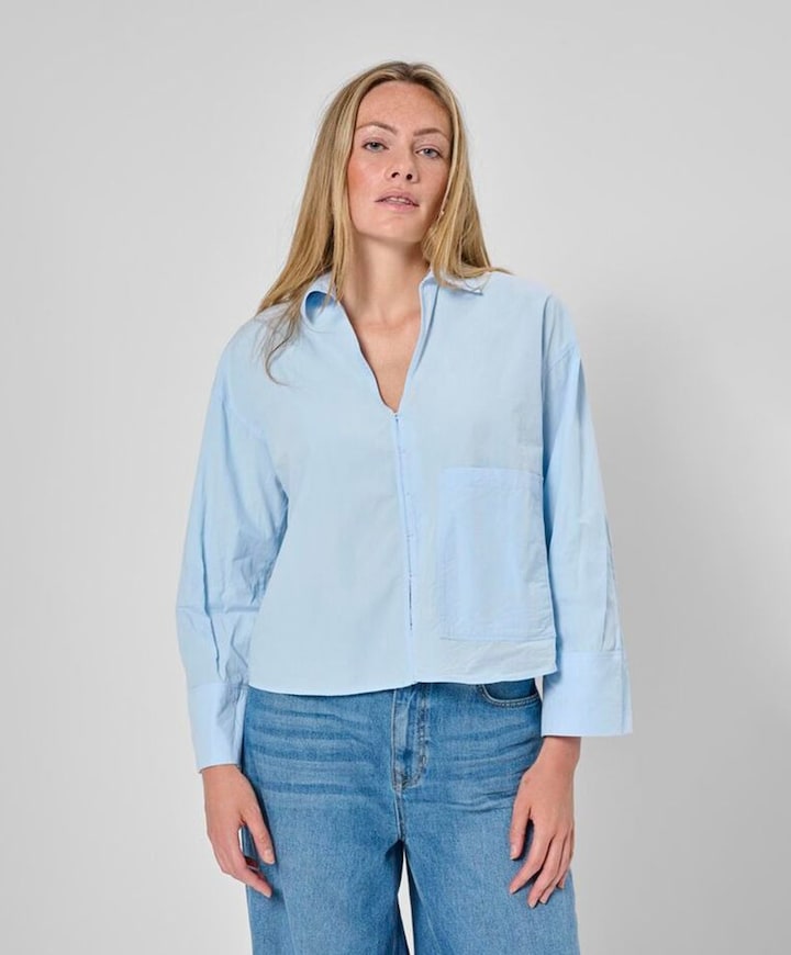 Dames blouse blauw