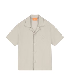 Jongens overhemd korte mouw beige