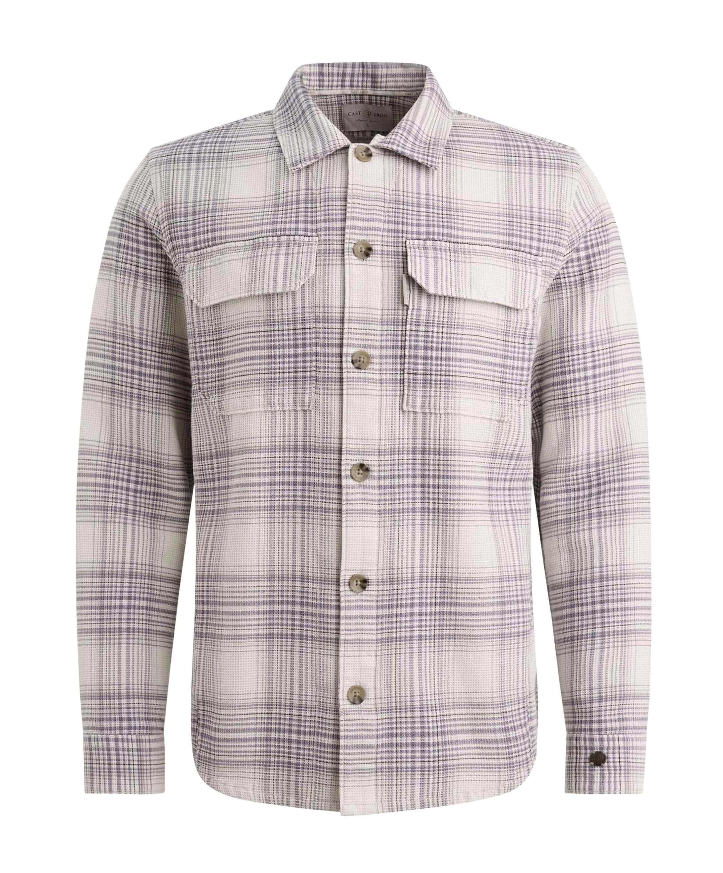 Heren overhemd lange mouw beige