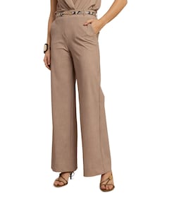 Lexie linen look dames broek beige