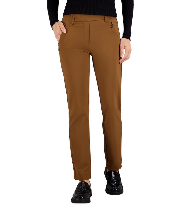 Pull On Slim dames broek bruin