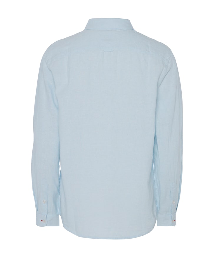 Heren overhemd lange mouw blauw