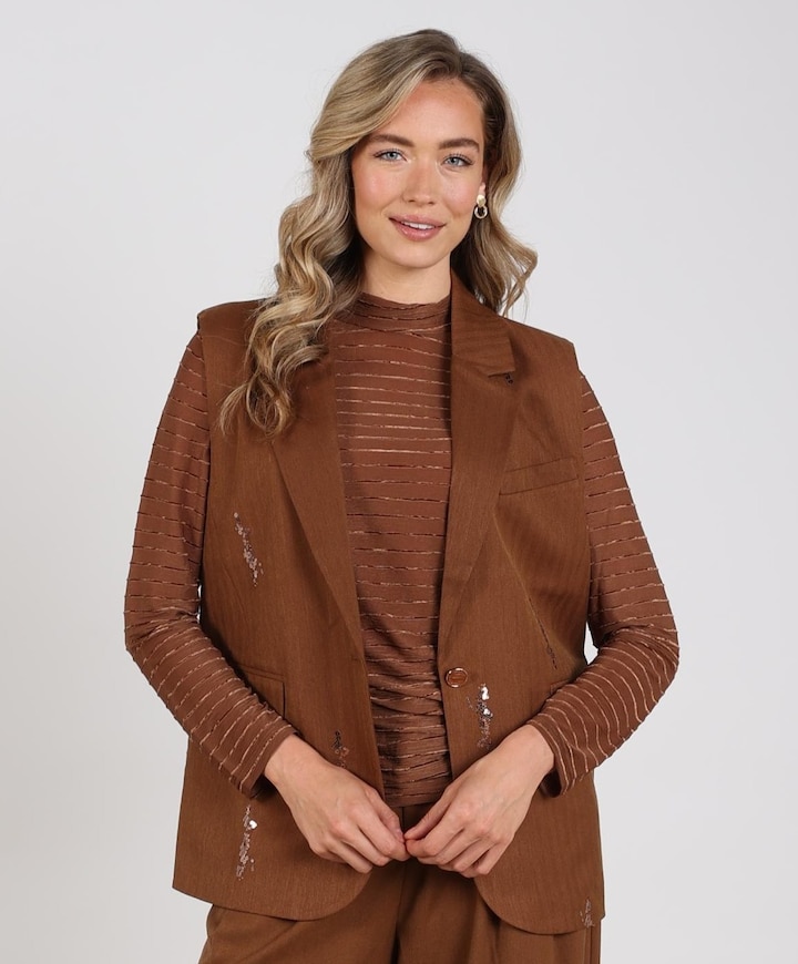 Dames gilet bruin