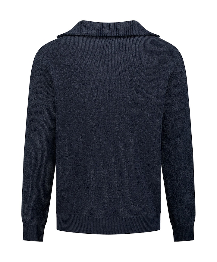 Heren trui met rits blauw