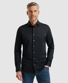 Heren overhemd lange mouw blauw