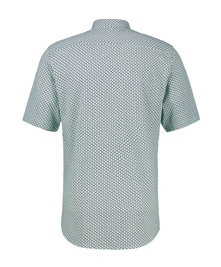 Heren overhemd korte mouw blauw