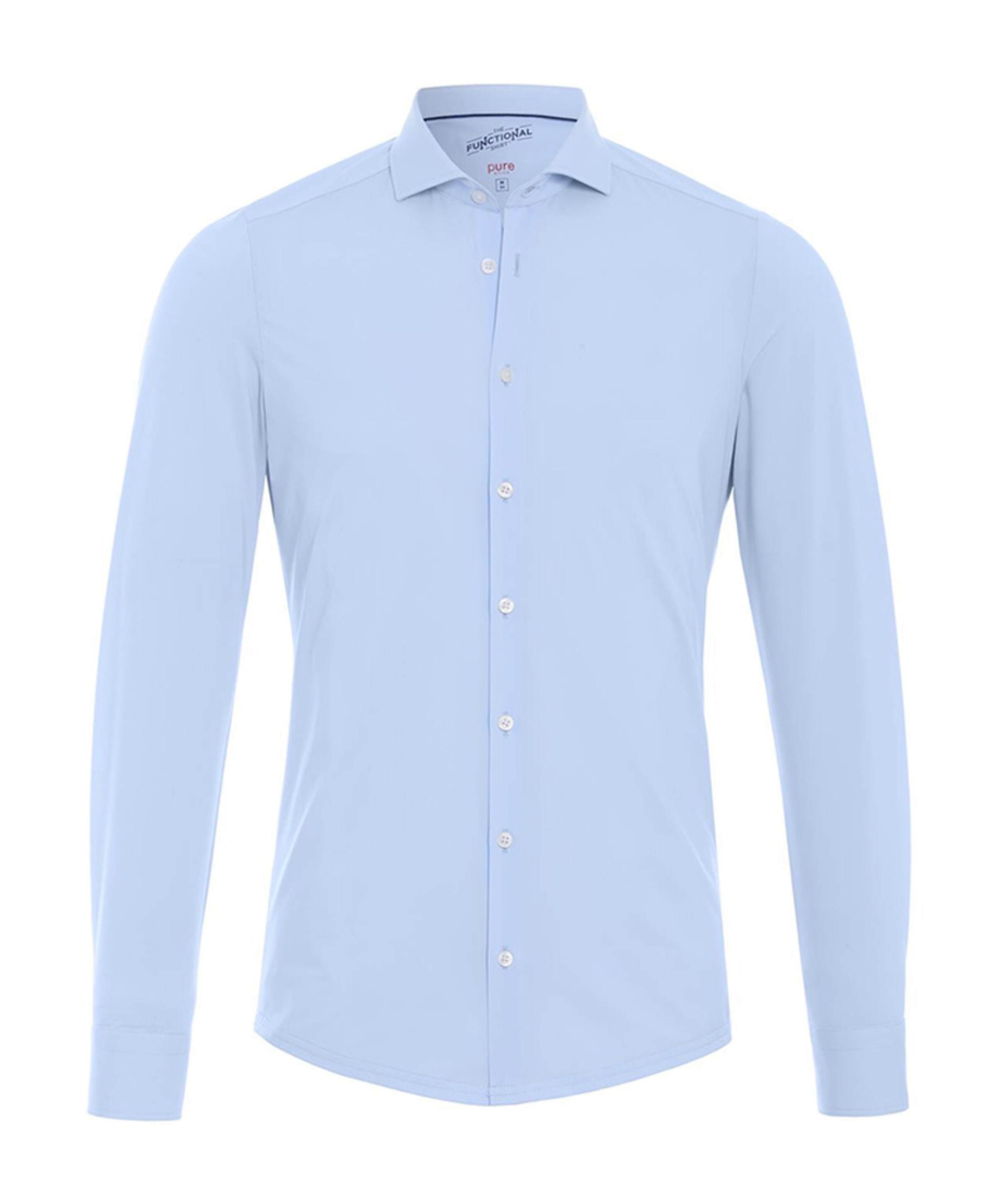 Heren overhemd lange mouw blauw
