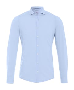 Heren overhemd lange mouw blauw