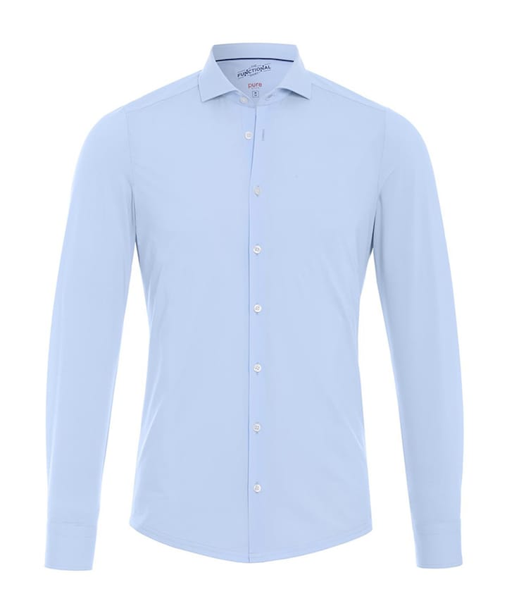 Heren overhemd lange mouw blauw