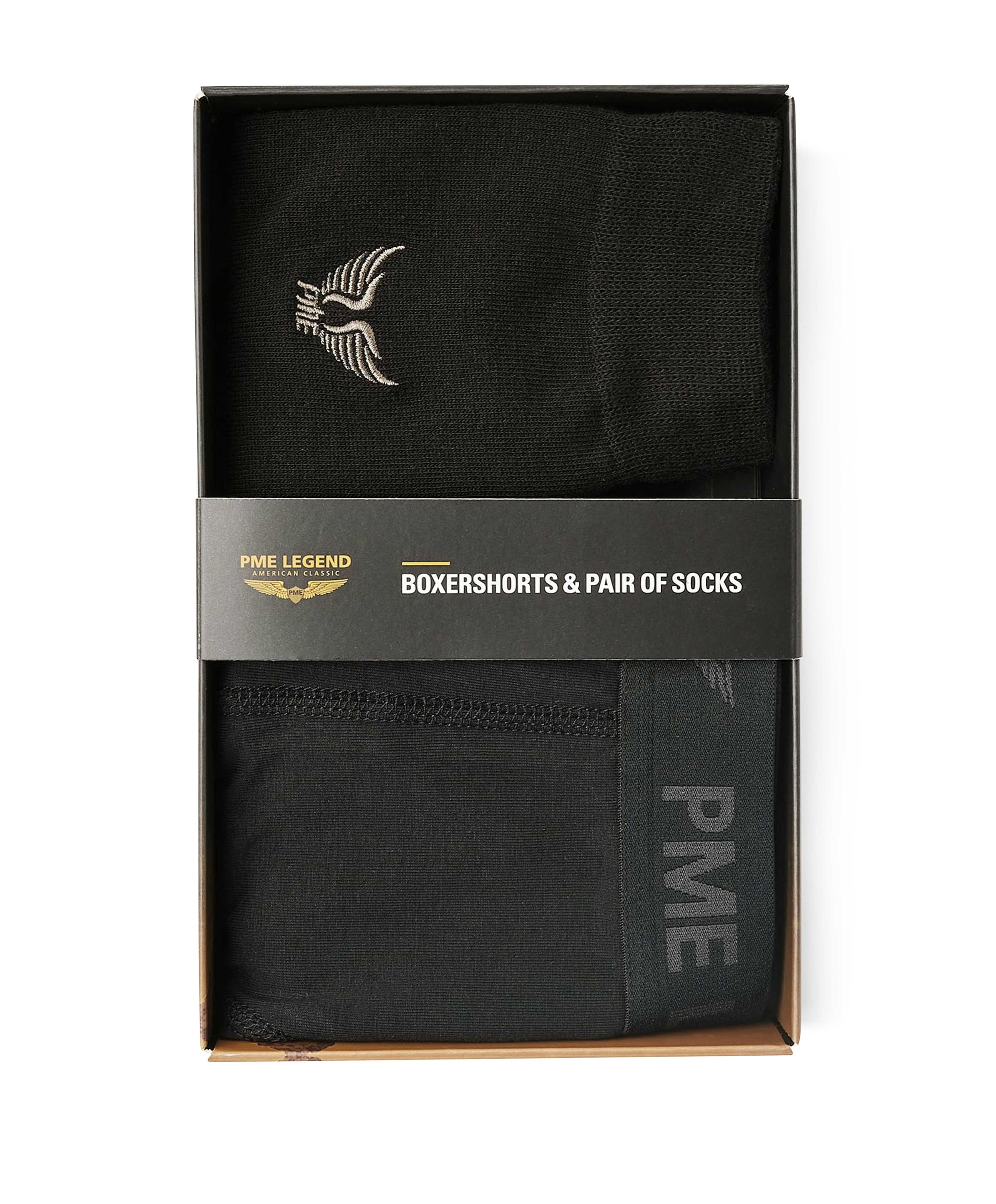 Heren giftset boxershorts & pair of socks zwart