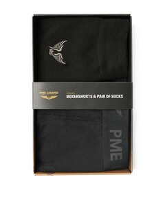 Heren giftset boxershorts & pair of socks zwart