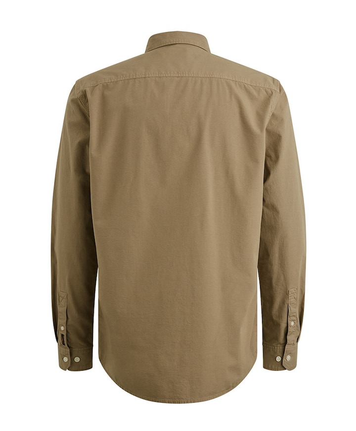 Heren overhemd lange mouw beige