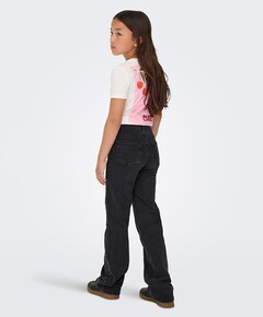 KOGJUICY HW RHINESTONE WIDE LEG DNM meisjes jeans zwart