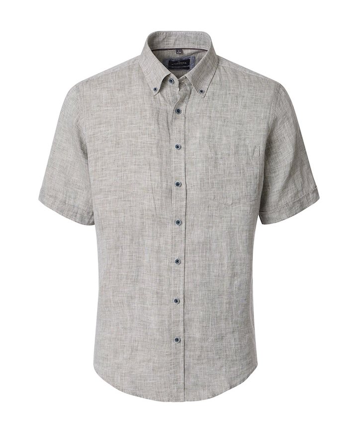 Heren overhemd korte mouw groen