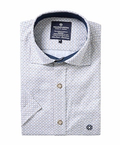 Heren overhemd korte mouw beige