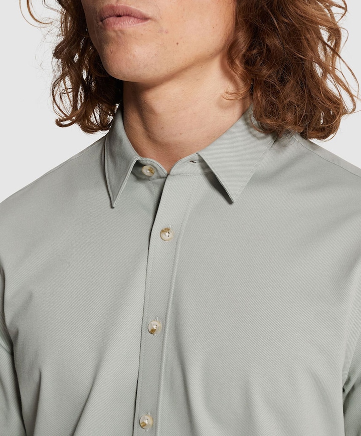 Heren overhemd lange mouw groen