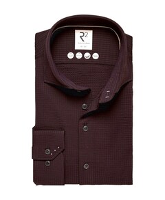 Heren overhemd lange mouw bordeaux