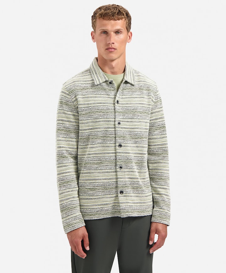 Heren overhemd lange mouw groen