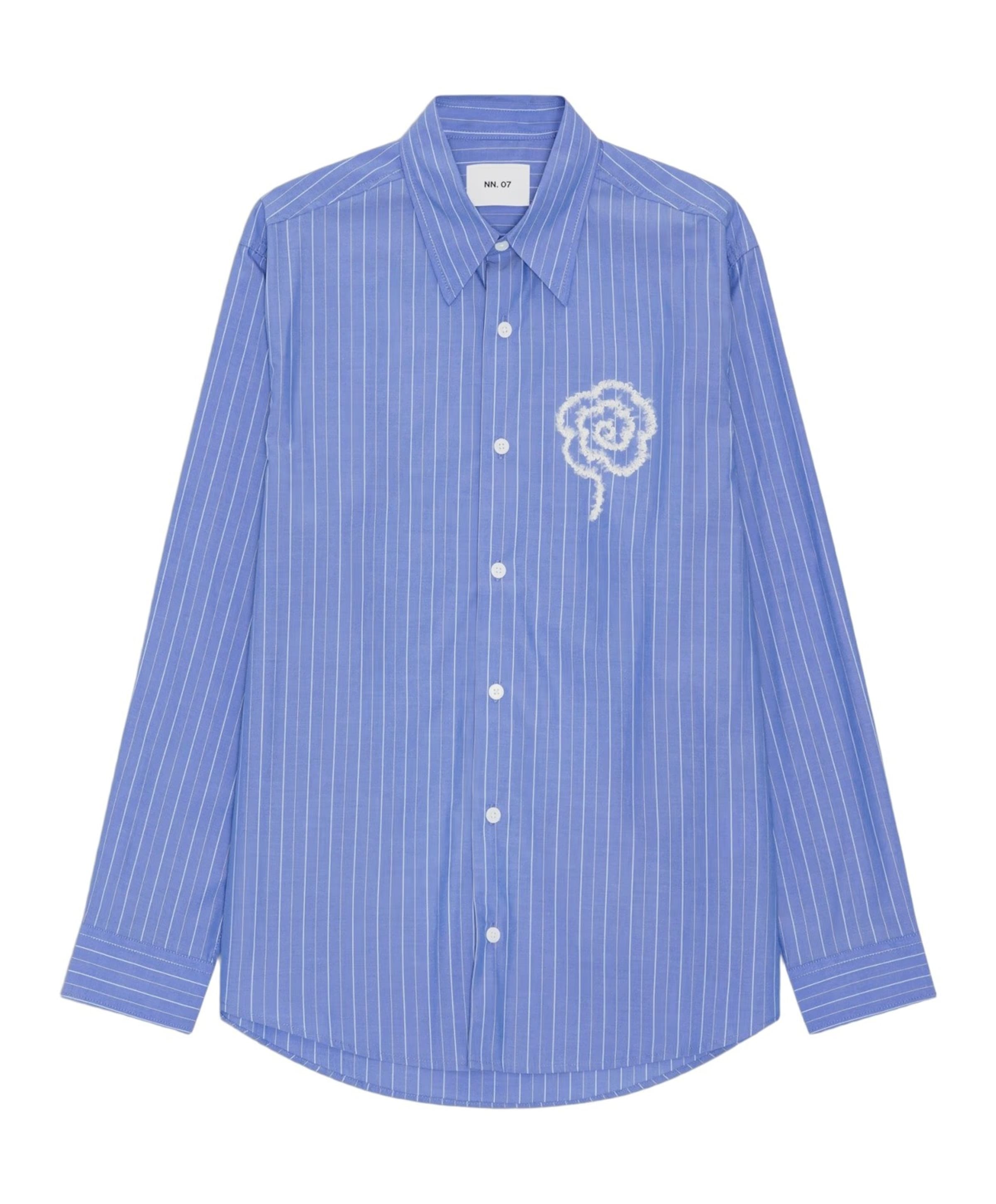 Heren overhemd lange mouw blauw