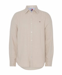 Heren overhemd lange mouw beige