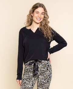 Dames pyjamatop zwart
