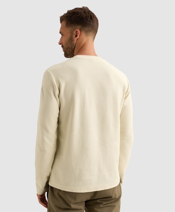 Heren longsleeve ecru