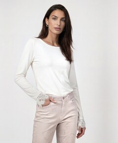 Dames longsleeve ecru