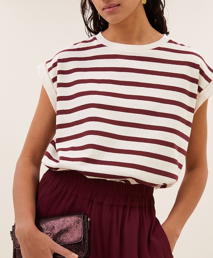 Dames top bordeaux