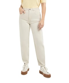 Barrel jeans met naaddetails dames jeans beige