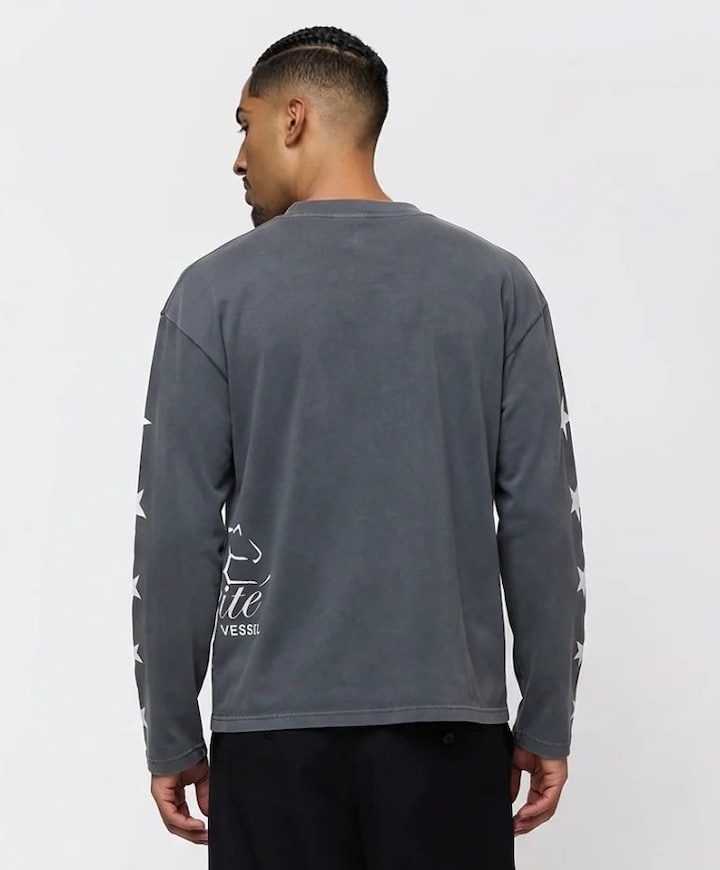 Uniseks longsleeve grijs