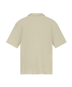 Heren overhemd korte mouw beige