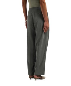 Crinkled barrel leg pant dames broek grijs