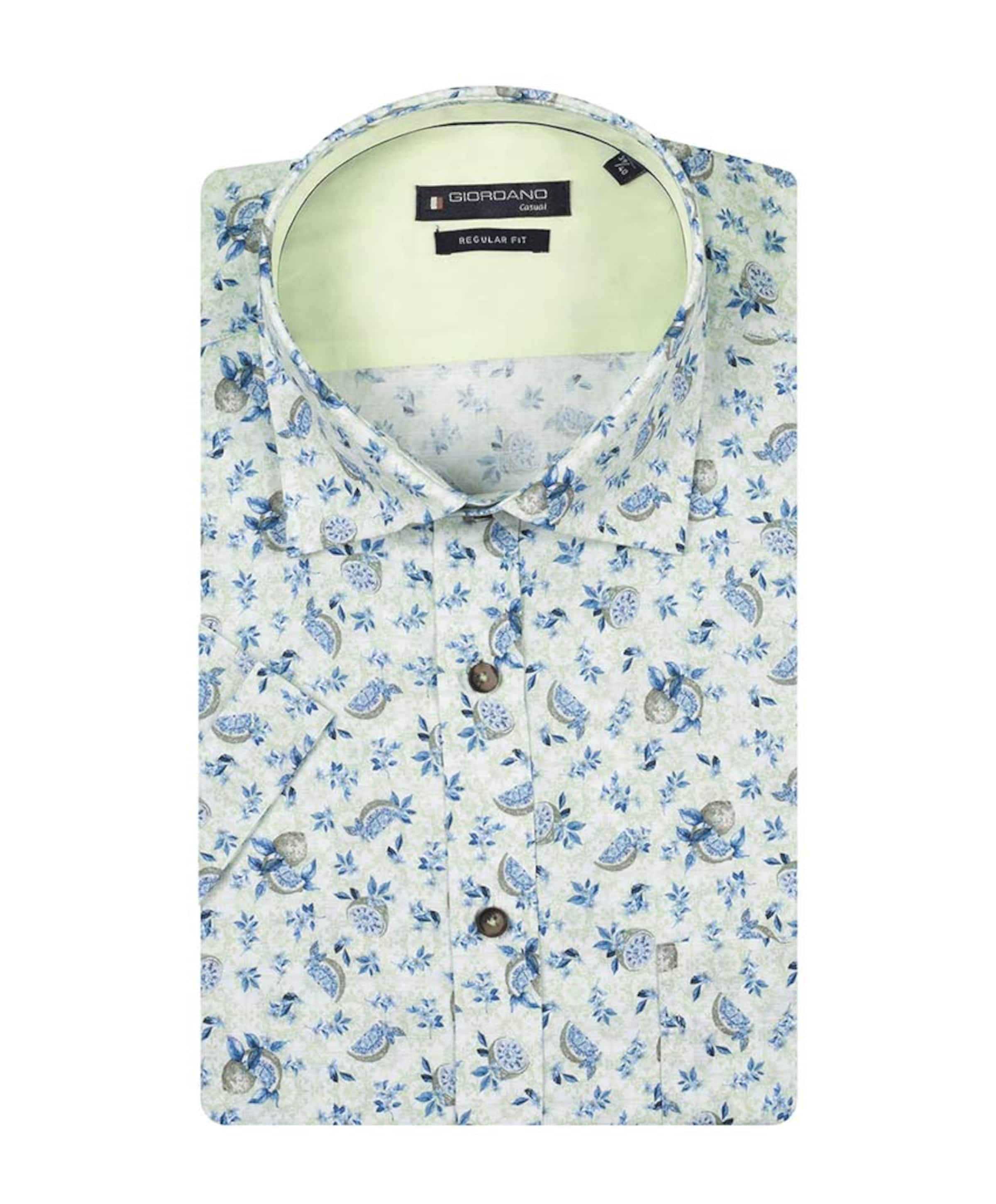 Heren overhemd korte mouw groen