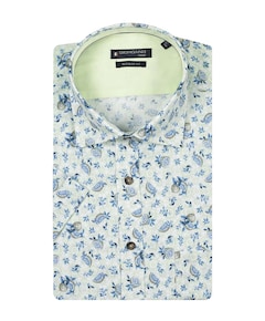 Heren overhemd korte mouw groen