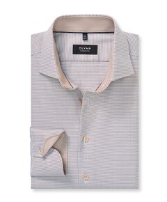 Heren overhemd lange mouw beige