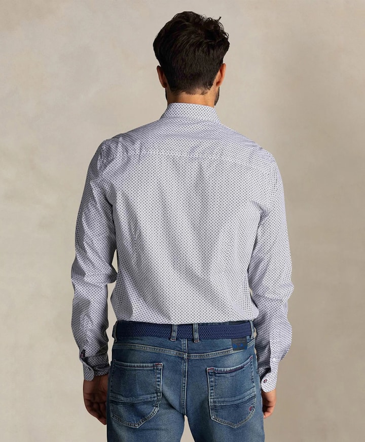 Heren overhemd lange mouw groen