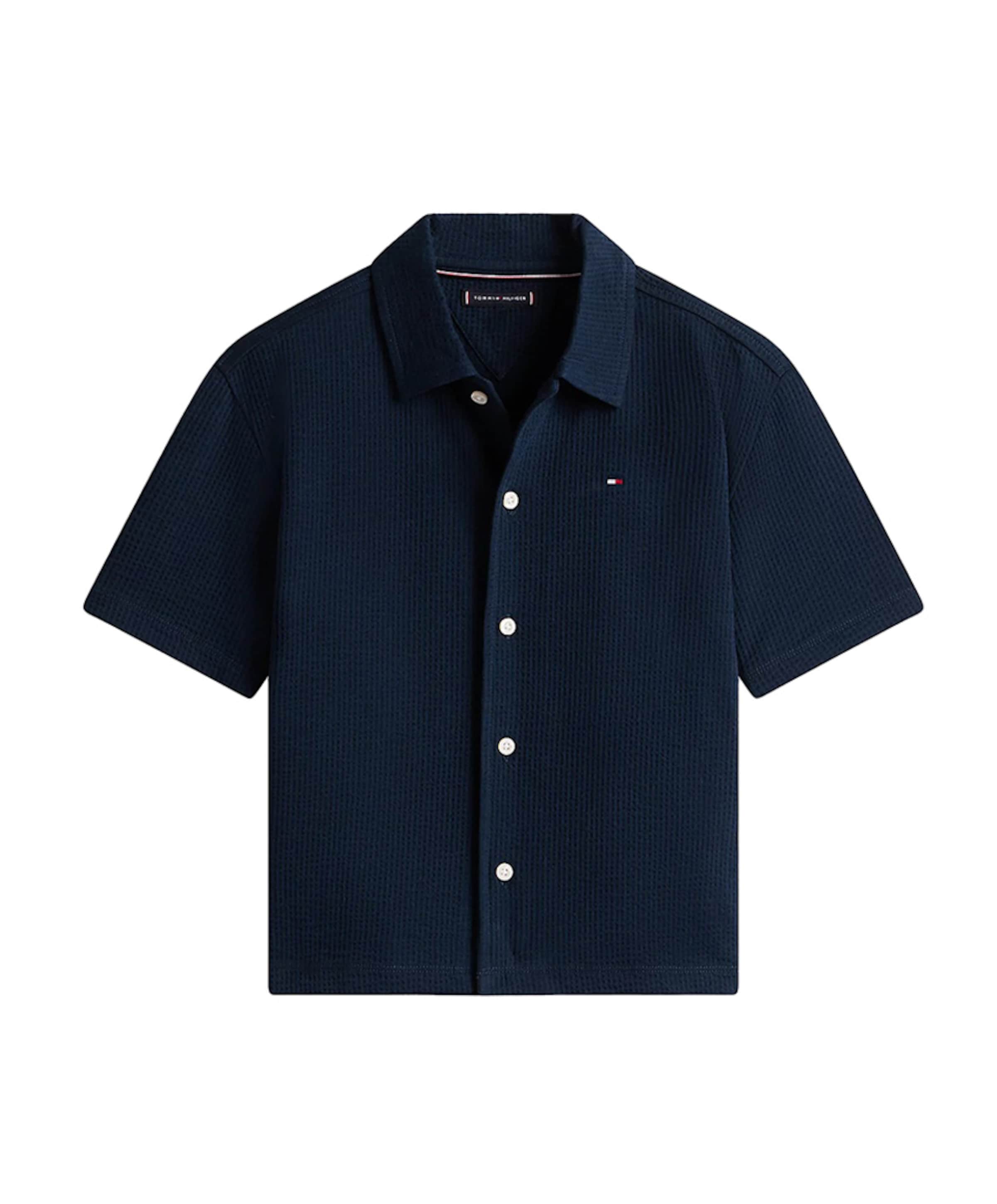 Jongens overhemd korte mouw blauw