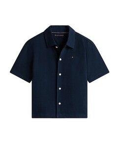 Jongens overhemd korte mouw blauw