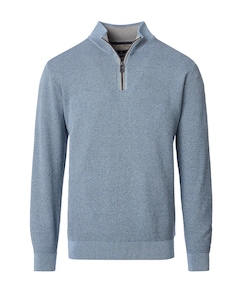 Heren trui met rits blauw