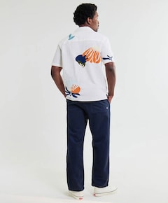 Heren overhemd korte mouw ecru