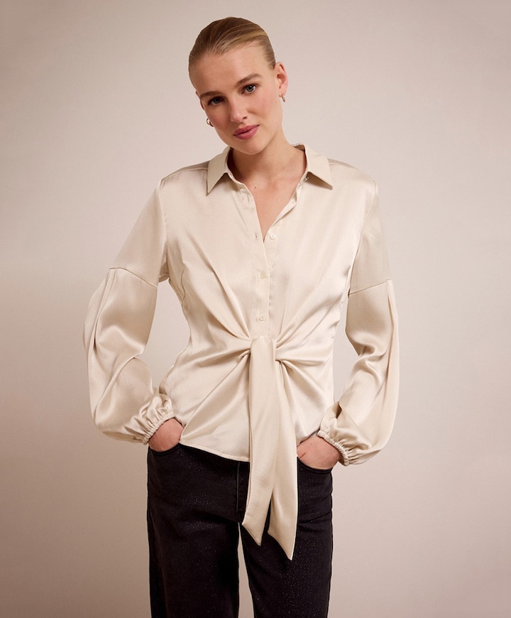 Dames blouse beige