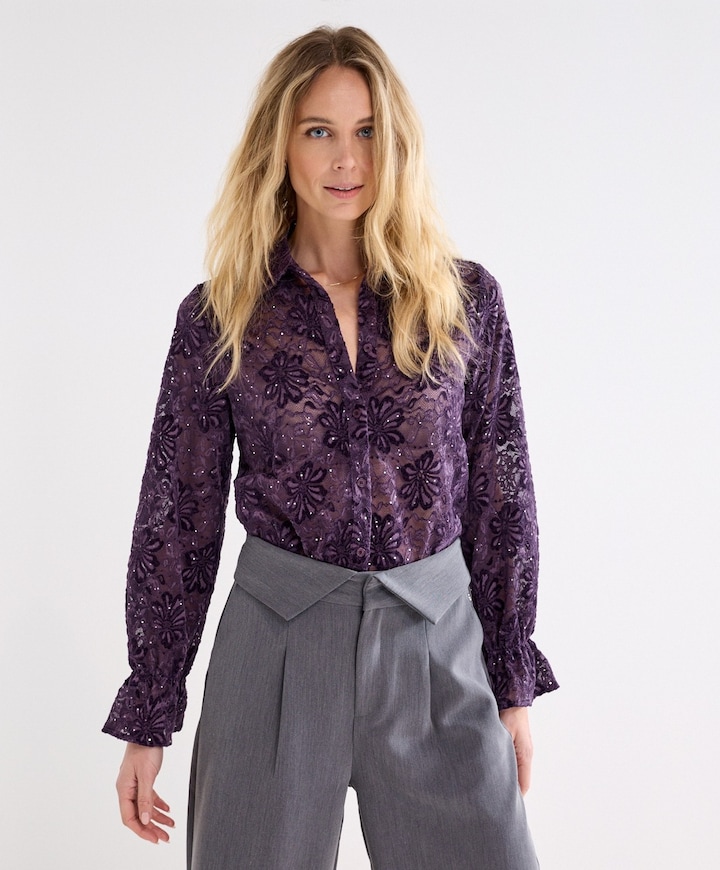 Dames blouse paars