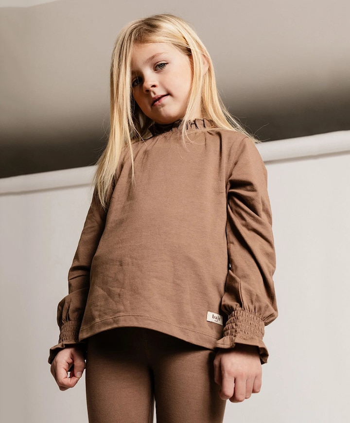 Meisjes longsleeve bruin